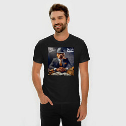 Футболка slim-fit Dog Corleone - ai art fantasy, цвет: черный — фото 2