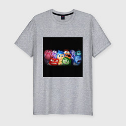 Футболка slim-fit Все эмоции мультфильм головоломка, цвет: меланж