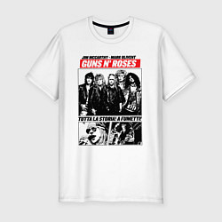 Футболка slim-fit Guns N Roses rock band, цвет: белый