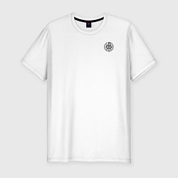 Футболка slim-fit Мы русские с нами Бог малый КЦК черный, цвет: белый