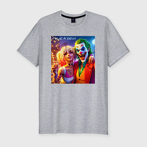 Мужская slim-футболка Folie a deuxs - pixel art / Меланж – фото 1