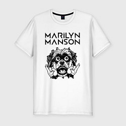 Футболка slim-fit Marilyn Manson - rock dog, цвет: белый