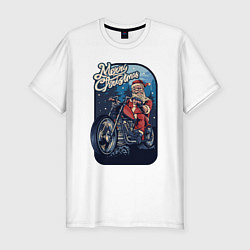 Футболка slim-fit Santa Biker, цвет: белый