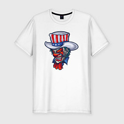 Футболка slim-fit Американский клоун, цвет: белый