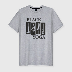 Футболка slim-fit Yoga black, цвет: меланж