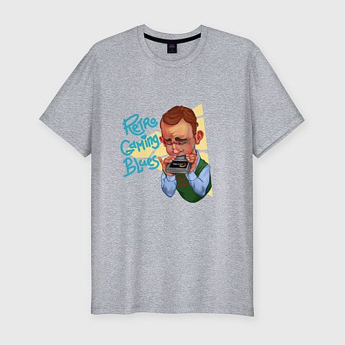 Мужская slim-футболка Блюз ретрогеймера / Меланж – фото 1
