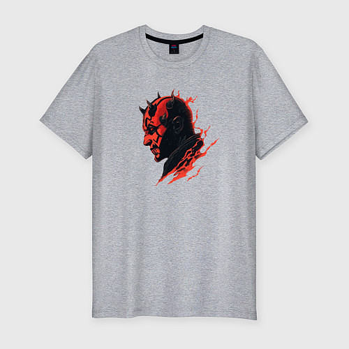 Мужская slim-футболка Darth Maul - Star Wars / Меланж – фото 1