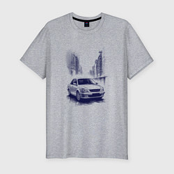 Футболка slim-fit Автомобиль в синих тонах, цвет: меланж