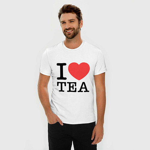 Мужская slim-футболка I love tea / Белый – фото 3