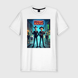 Футболка slim-fit Rick and Morty - cosmic mafia, цвет: белый