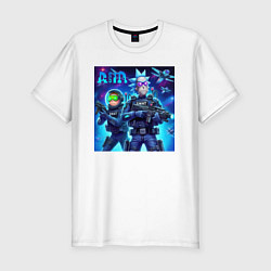 Футболка slim-fit Rick and Morty - cosmic special forces, цвет: белый