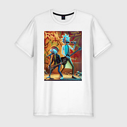 Футболка slim-fit Punk rock - Rick and Morty, цвет: белый