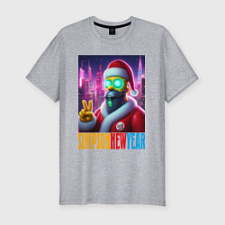 Футболка slim-fit Simpson new year - fantasy, цвет: меланж