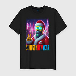 Футболка slim-fit Simpson new year - fantasy, цвет: черный