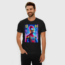 Футболка slim-fit Homer Simpson and Spider man - collaboration, цвет: черный — фото 2