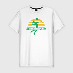 Футболка slim-fit Beach volley, цвет: белый
