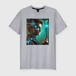 Футболка slim-fit Harry Potter - cyberpunk fantasy, цвет: меланж