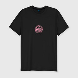 Футболка slim-fit Смайл с сердечными глазами, цвет: черный
