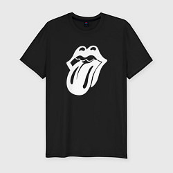 Футболка slim-fit Rolling Stones - white logo, цвет: черный