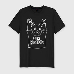 Футболка slim-fit Sex Pistols - cat rock, цвет: черный