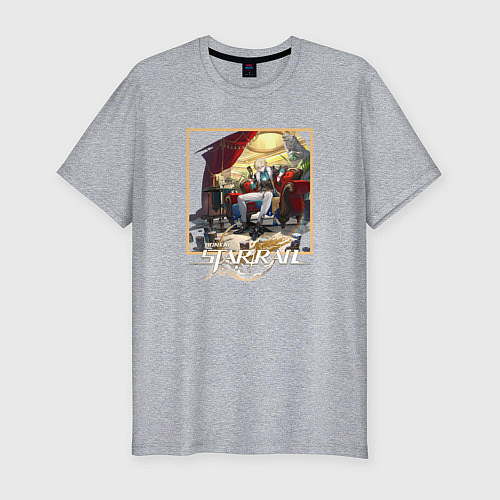 Мужская slim-футболка Авантюрин / Меланж – фото 1