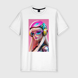 Футболка slim-fit Sweet Barbie - cyberpunk, цвет: белый