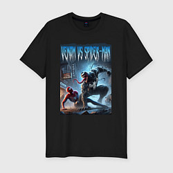 Футболка slim-fit Venom vs Spider-Man - neon glow, цвет: черный