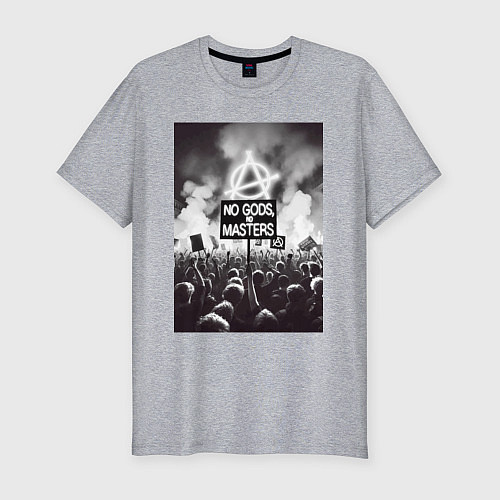 Мужская slim-футболка Anarchy - motto / Меланж – фото 1