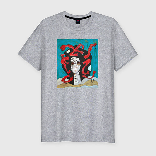 Мужская slim-футболка Medusa the Gorgon / Меланж – фото 1
