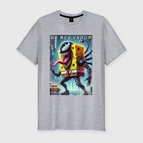 Мужская slim-футболка Bob-Venom - cyberpunk / Меланж – фото 1