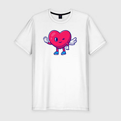 Футболка slim-fit Сердечный приветик, цвет: белый