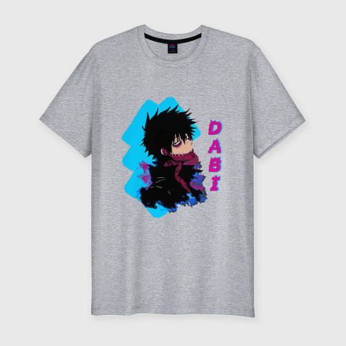 Мужская slim-футболка Моя геройская академия злодей Dabi / Меланж – фото 1