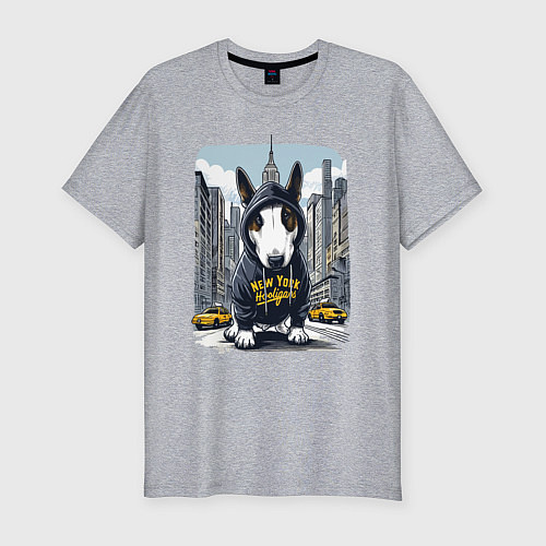 Мужская slim-футболка Булли - нью-йоркский хулиган / Меланж – фото 1