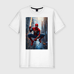 Футболка slim-fit Spider Man на страже справедливости, цвет: белый