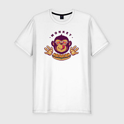 Футболка slim-fit Monkey hot dog, цвет: белый