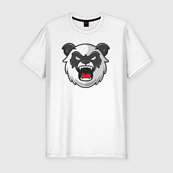 Футболка slim-fit Angry panda, цвет: белый