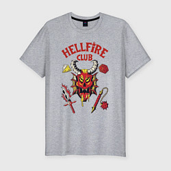 Футболка slim-fit Stranger things - hellfire club, цвет: меланж