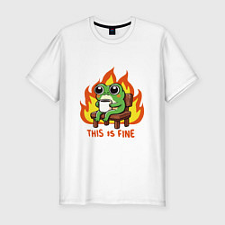 Мужская slim-футболка Frog - this is fine