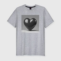 Футболка slim-fit Большое чёрное сердце, цвет: меланж