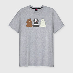 Футболка slim-fit Три мишки, цвет: меланж