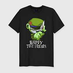 Футболка slim-fit Happy three friends - Flippy, цвет: черный
