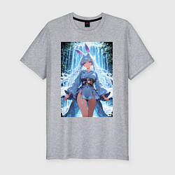 Футболка slim-fit Зайка в гармонии с природой, цвет: меланж