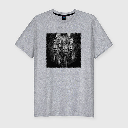 Мужская slim-футболка Слипкнот группа / Меланж – фото 1