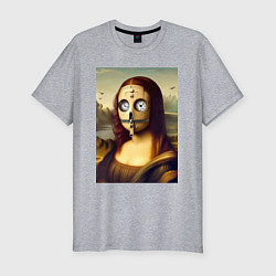 Футболка slim-fit Mona Lisa in a mask - steampunk, цвет: меланж