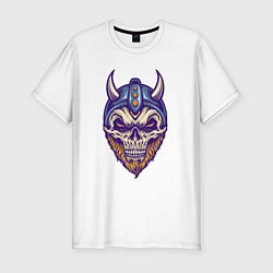 Футболка slim-fit Skull viking, цвет: белый