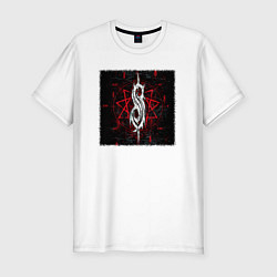 Футболка slim-fit Слипкнот пентаграмма, цвет: белый