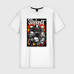 Футболка slim-fit Слипкнот огненный, цвет: белый