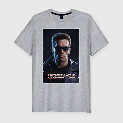 Футболка slim-fit Арнольд - терминатор, цвет: меланж