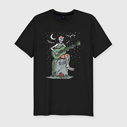 Футболка slim-fit Мелодия на кладбище, цвет: черный