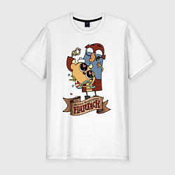 Футболка slim-fit Flapjack - heart candies, цвет: белый